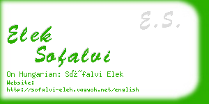 elek sofalvi business card